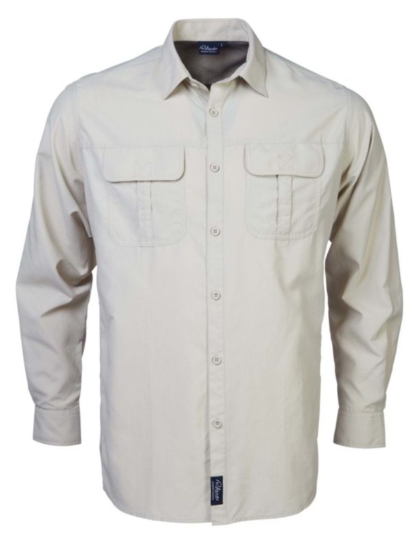 Nissan Long Sleeve Safari Shirt Khaki Men's
