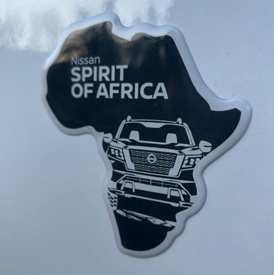Nissan Spirit of Africa Domed Africa Shape Bumper Sticker